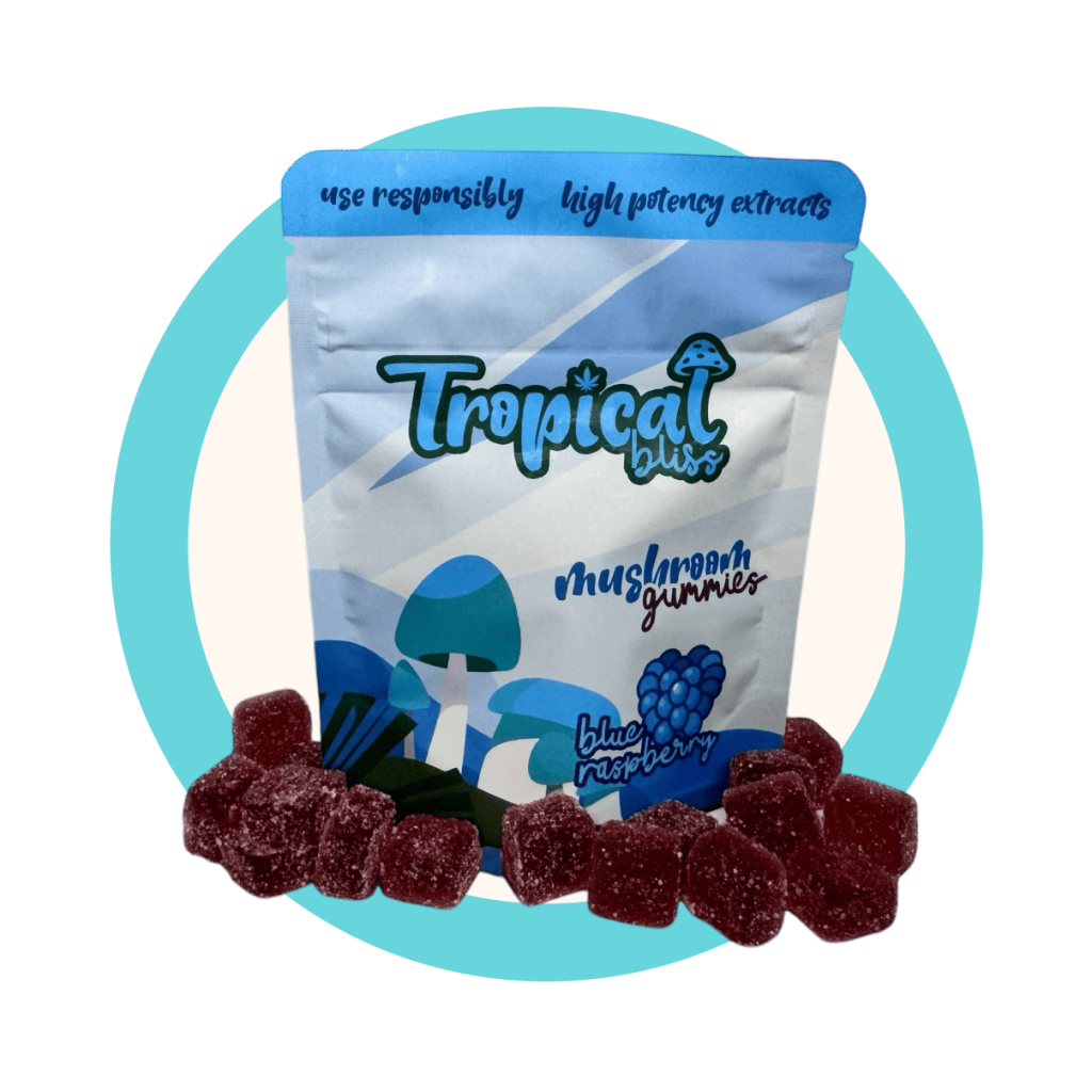 mushroom gummy blue raspberry